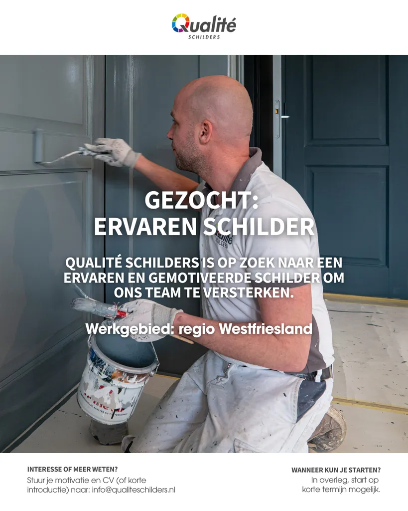 Vacature ervaren schilder gezocht Noord Holland